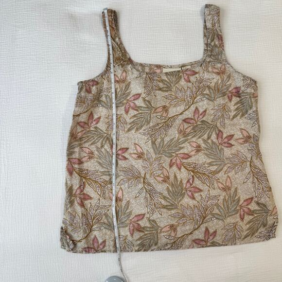 Cynthia Rowley Linen Floral Tank Top Women’s Large Botanical Resort Coastal - Picture 7 of 9